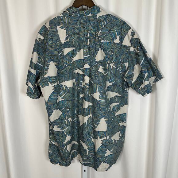 Cooke Street Honolulu Hawaiian Shirt 100% Cotton Men's XL Tropical Leaf Print - Picture 4 of 8
